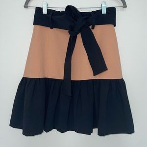 Two toned short skirt with belt.